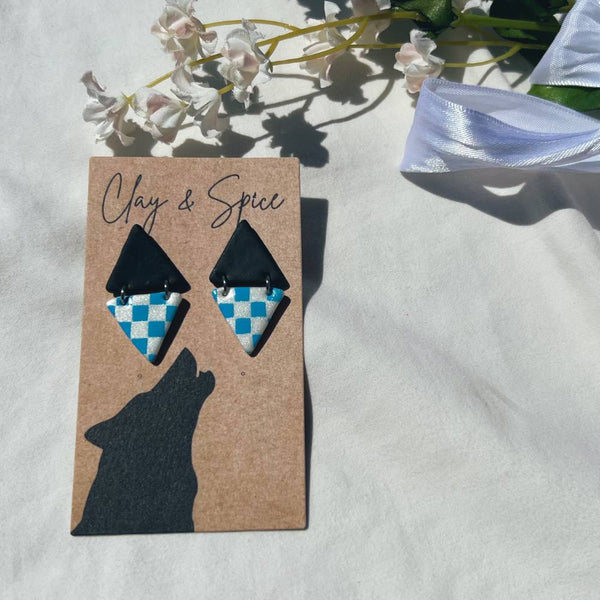 Penny Earrings - Blue Clown