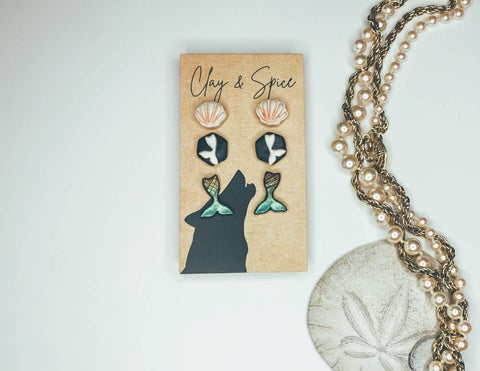 Earrings Victoria Stud Set-  I Washed Up like This Clay & Spice