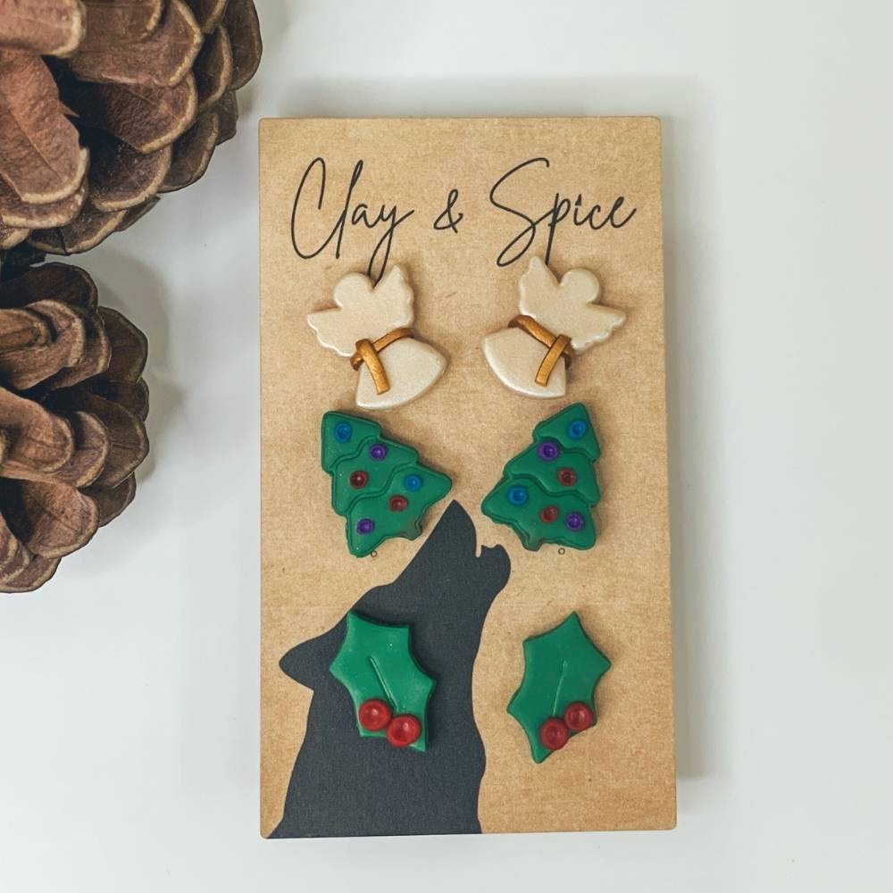 Earrings Victoria Stud Set-  Yule love these Clay & Spice