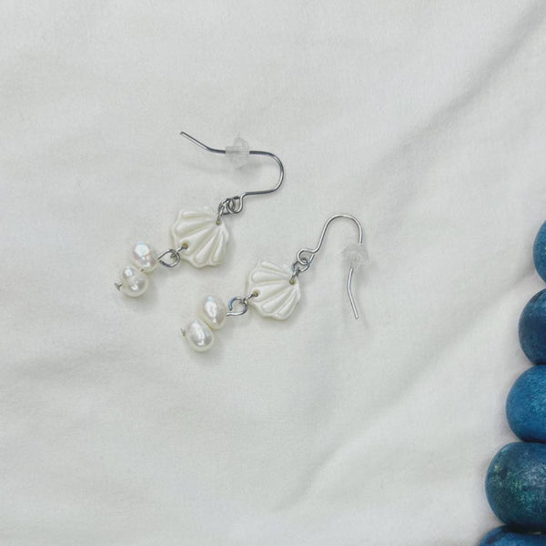 Earrings Julie Earrings - Tides w/Fresh Water Pearls Clay & Spice