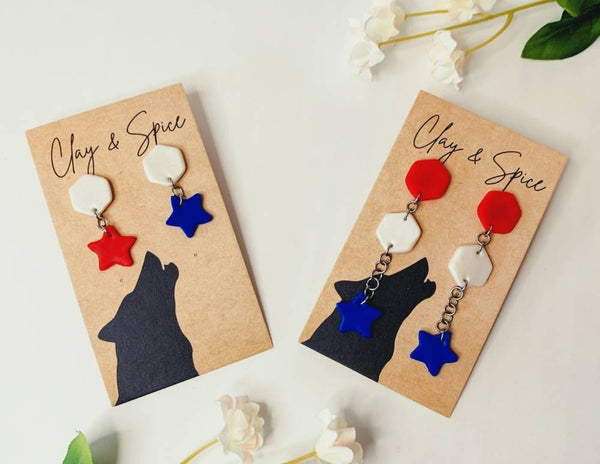 Earrings Max Earrings - Stars & Stripes Clay & Spice