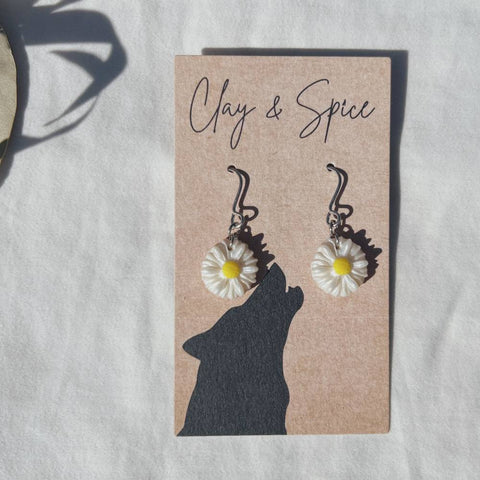 Earrings Luna Earrings - Flower Power Clay & Spice