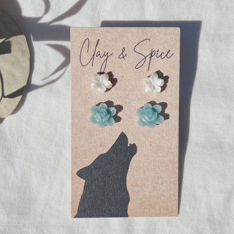 Earrings Victoria Stud Set- Fresh Picked Clay & Spice